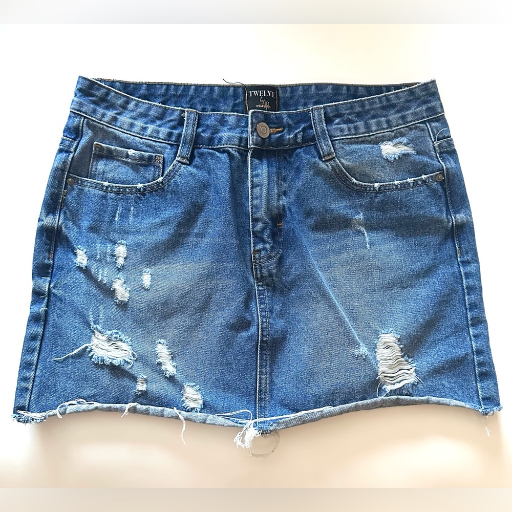TWELVE BY ONTWELFTH Blue Denim Skirt